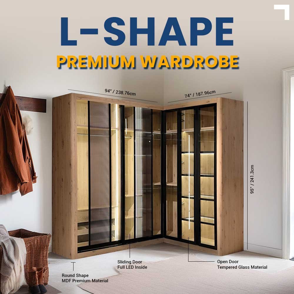 Lemari Pakaian L-Shape 7753